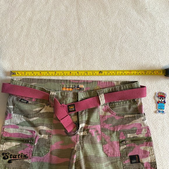 Vintage 2000s Y2K Mr. Lee Statix Embroidered Camo Cargo Shorts Women's 32 - Picture 7 of 8